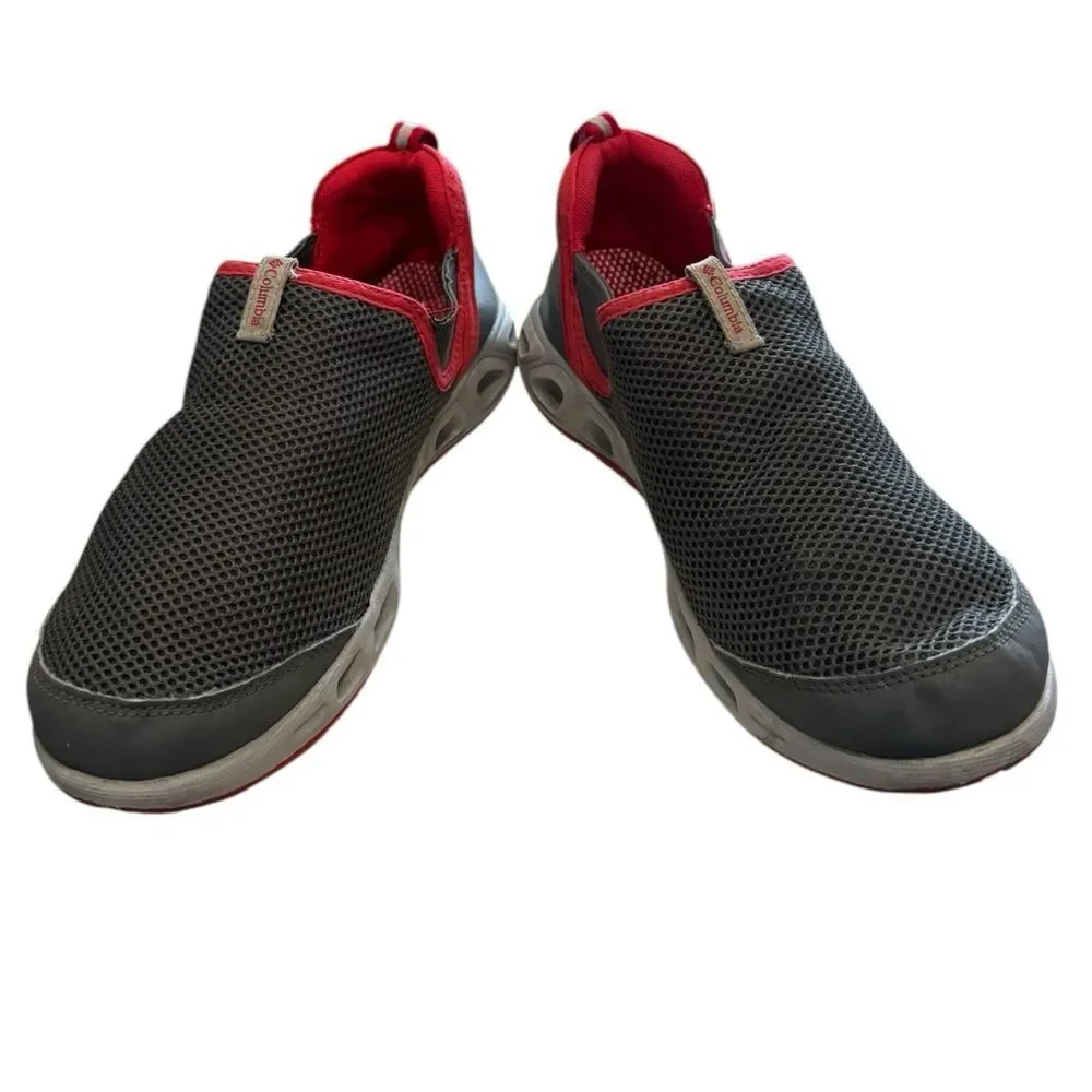 Columbia Moccaswim Water Sneakers BC1092-053 Low Top Slip On Gray Red Youth 6